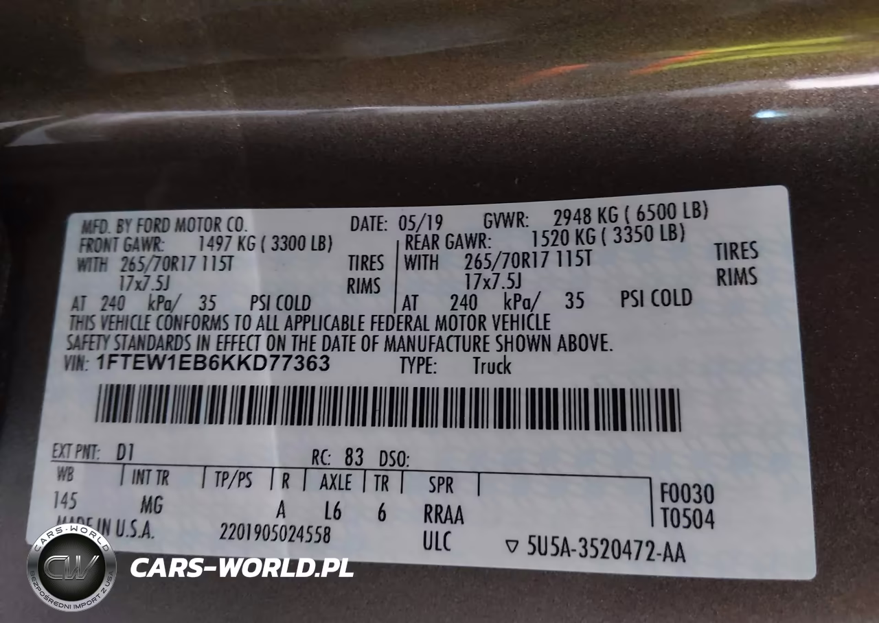 2019 Ford F-150 Xlt VIN:1FTEW1EB6KKD77363 - 9