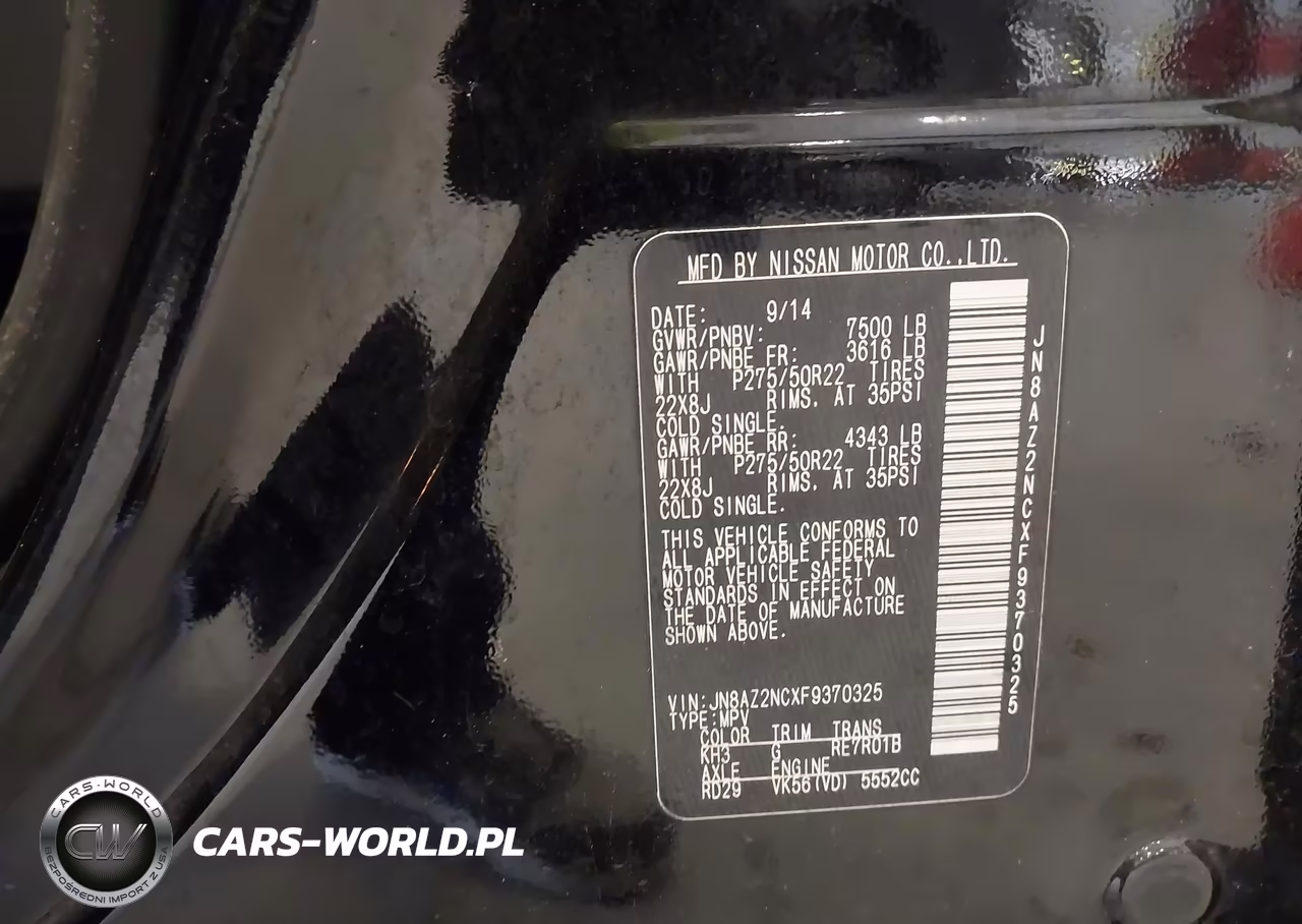 2015 Infiniti Qx80 VIN:JN8AZ2NCXF9370325 - 9