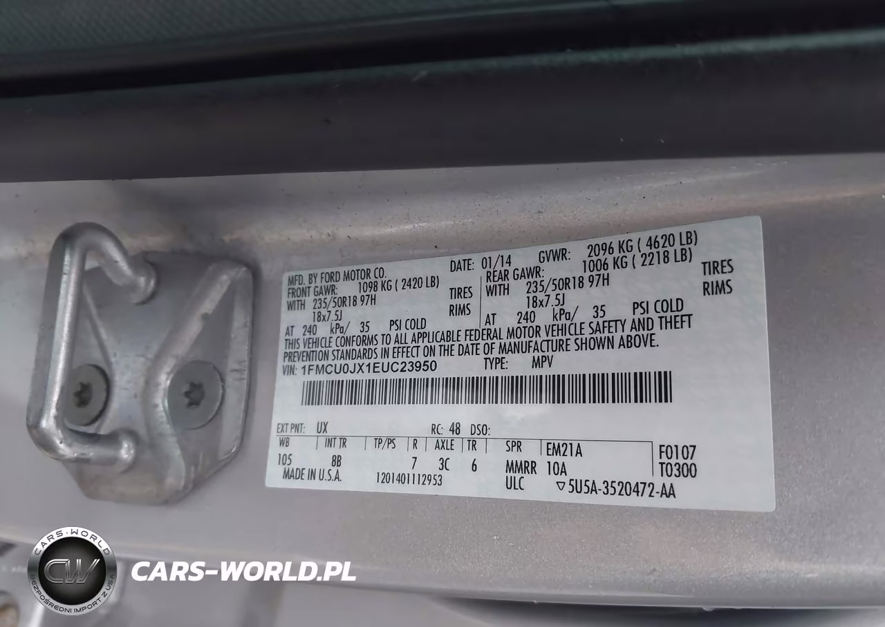 2014 Ford Escape Titanium VIN:1FMCU0JX1EUC23950 - 9
