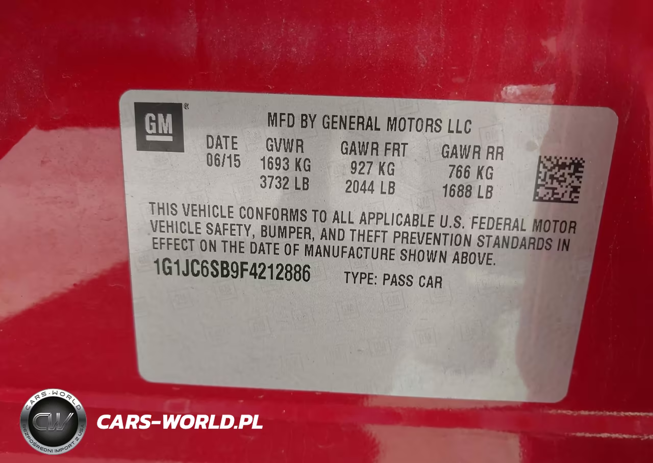 2015 Chevrolet Sonic Lt Auto VIN:1G1JC6SB9F4212886 - 9