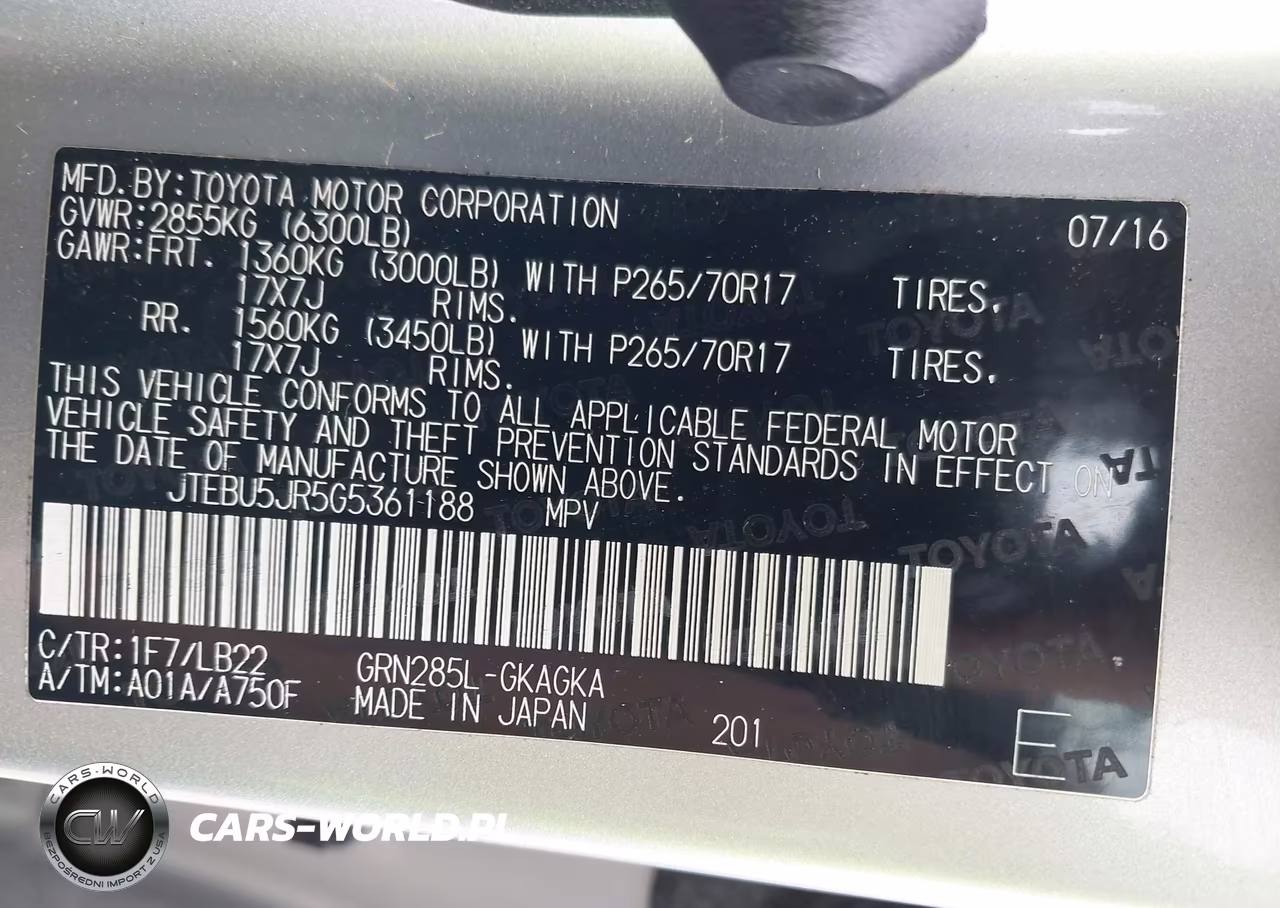 2016 Toyota 4Runner Sr5 Premium VIN:JTEBU5JR5G5361188 - 9