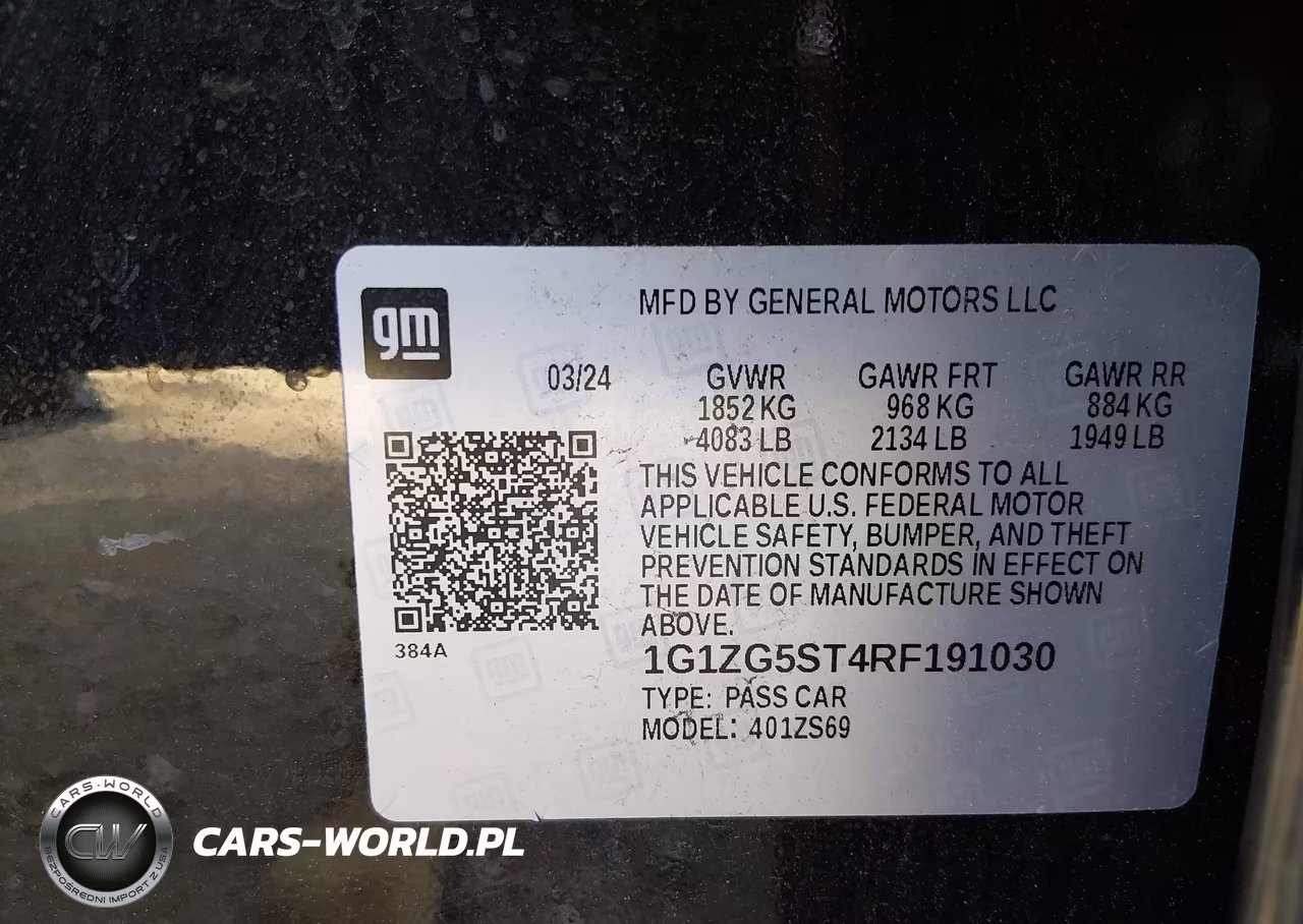 2024 Chevrolet Malibu Fwd Rs VIN:1G1ZG5ST4RF191030 - 9