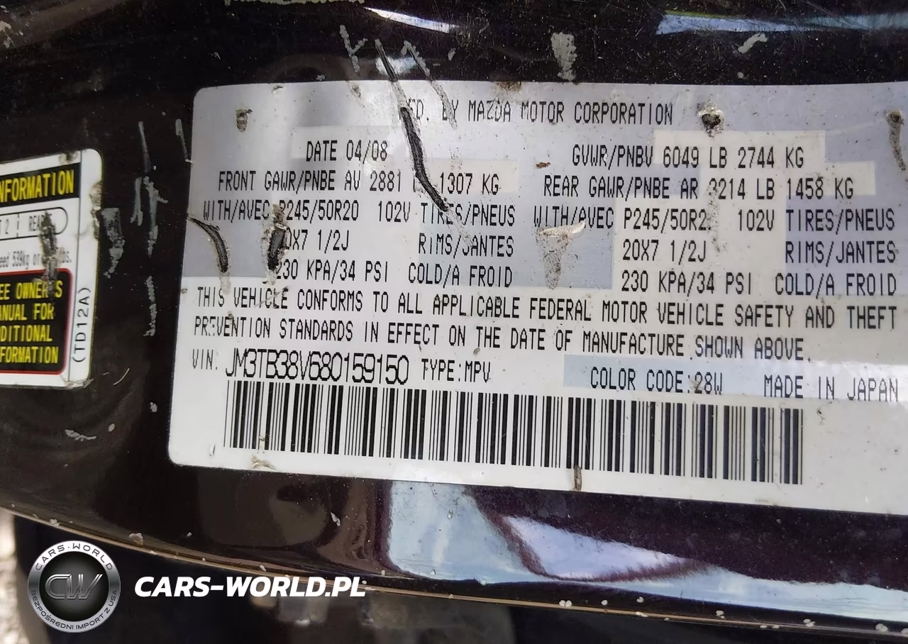 2008 Mazda Cx-9 Grand Touring VIN:JM3TB38V680159150 - 9
