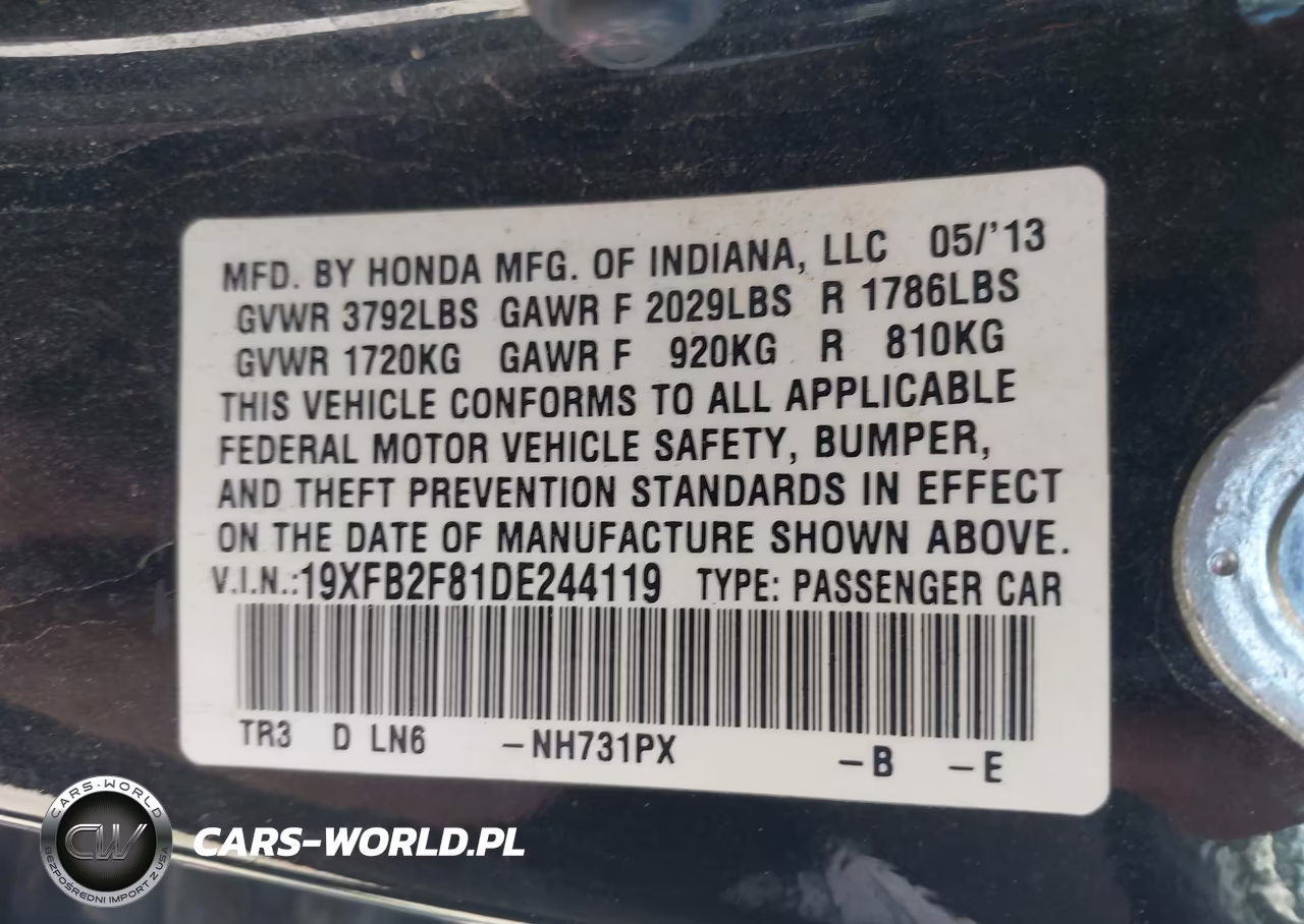 2013 Honda Civic Ex VIN:19XFB2F81DE244119 - 9