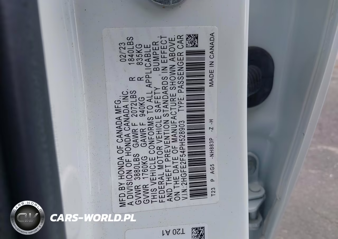2023 Honda Civic Sport VIN:2HGFE2F54PH528903 - 9