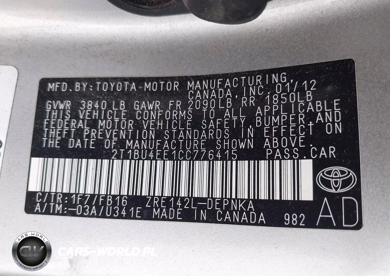 2012 Toyota Corolla Le VIN:2T1BU4EE1CC776415 - 9