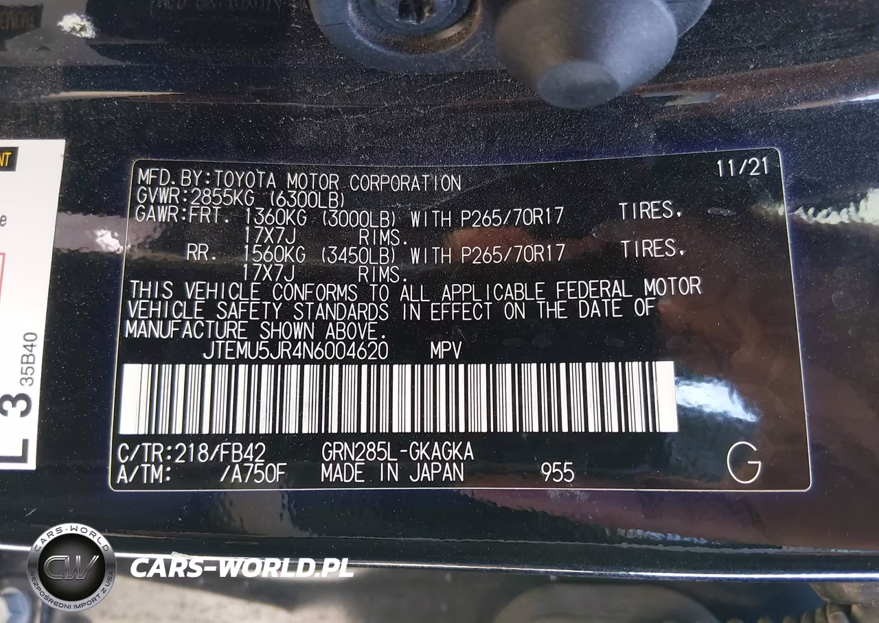 2022 Toyota 4Runner Sr5 VIN:JTEMU5JR4N6004620 - 9