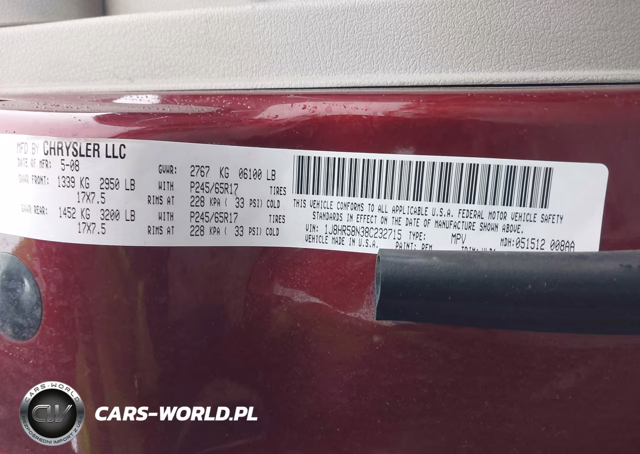 2008 Jeep Grand Cherokee Limited VIN:1J8HR58N38C232715 - 9