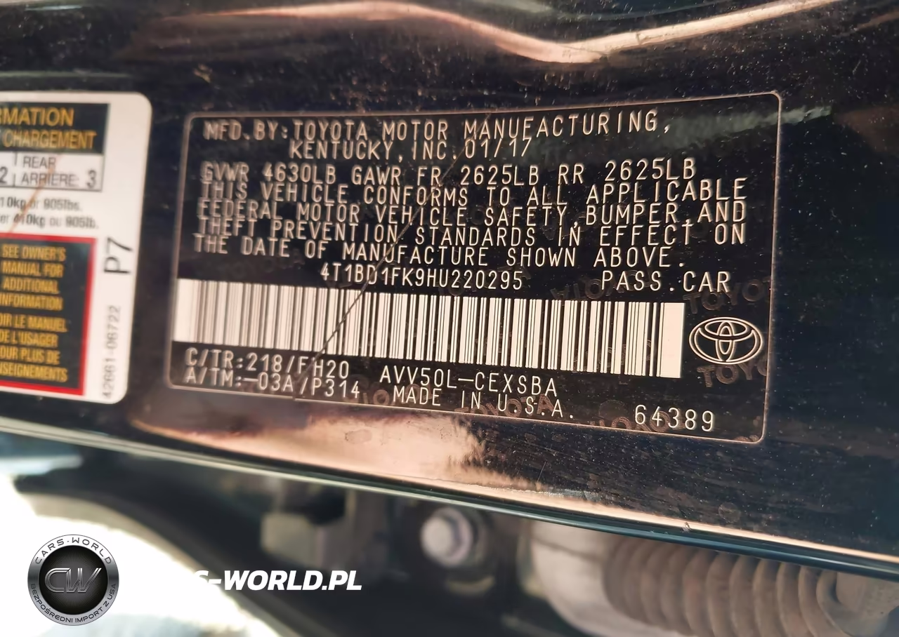 2017 Toyota Camry Hybrid Se VIN:4T1BD1FK9HU220295 - 9