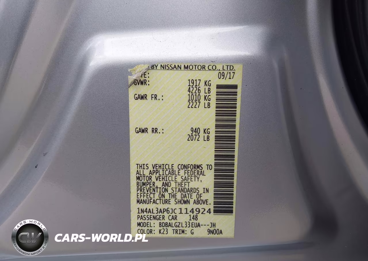 2018 Nissan Altima 2.5 S VIN:1N4AL3AP6JC114924 - 9