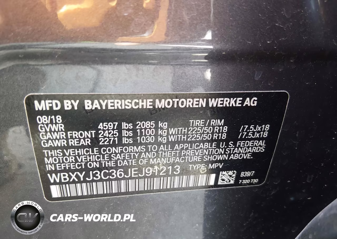 2018 BMW X2 VIN:WBXYJ3C36JEJ91213 - 9