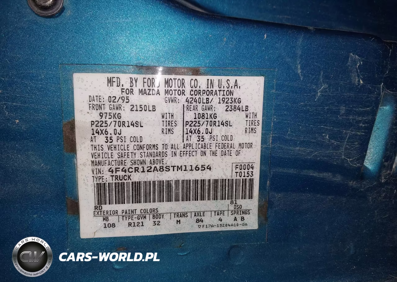 1995 Mazda B2300 VIN:4F4CR12A8STM11654 - 9