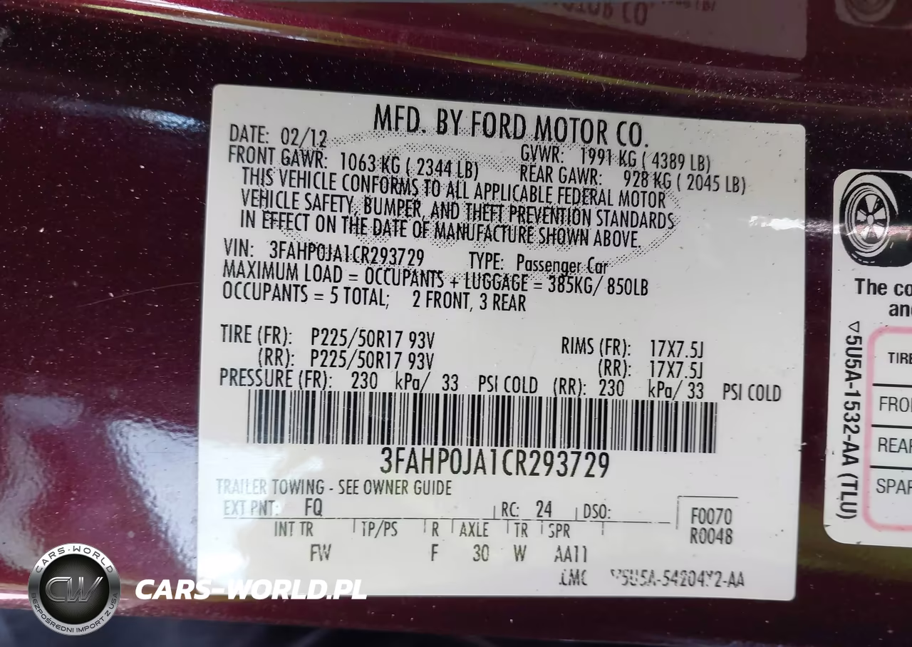 2012 Ford Fusion Sel VIN:3FAHP0JA1CR293729 - 9