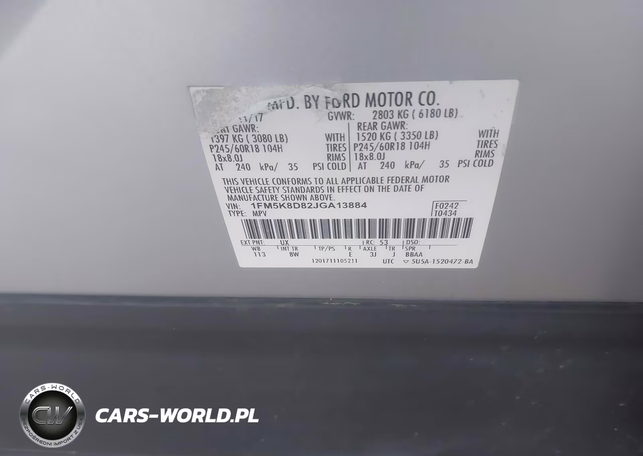 2018 Ford Explorer Xlt VIN:1FM5K8D82JGA13884 - 9