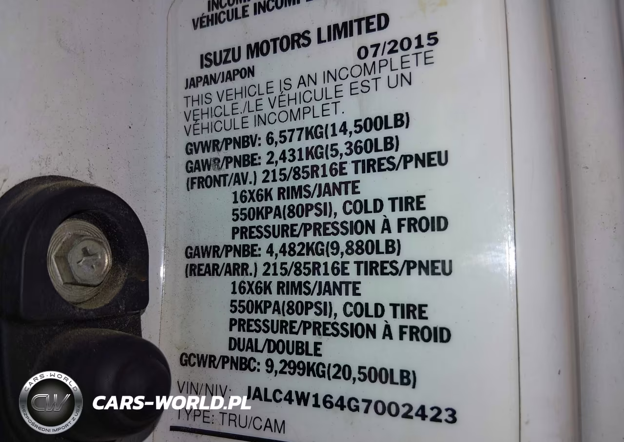 2016 Isuzu Npr Dsl Reg At VIN:JALC4W164G7002423 - 8