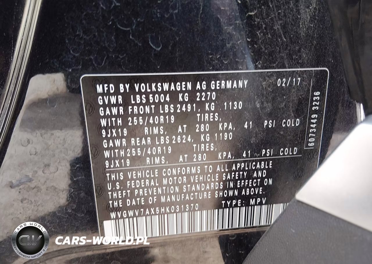 2017 Volkswagen Tiguan 2.0T Sel VIN:WVGWV7AX5HK031370 - 9