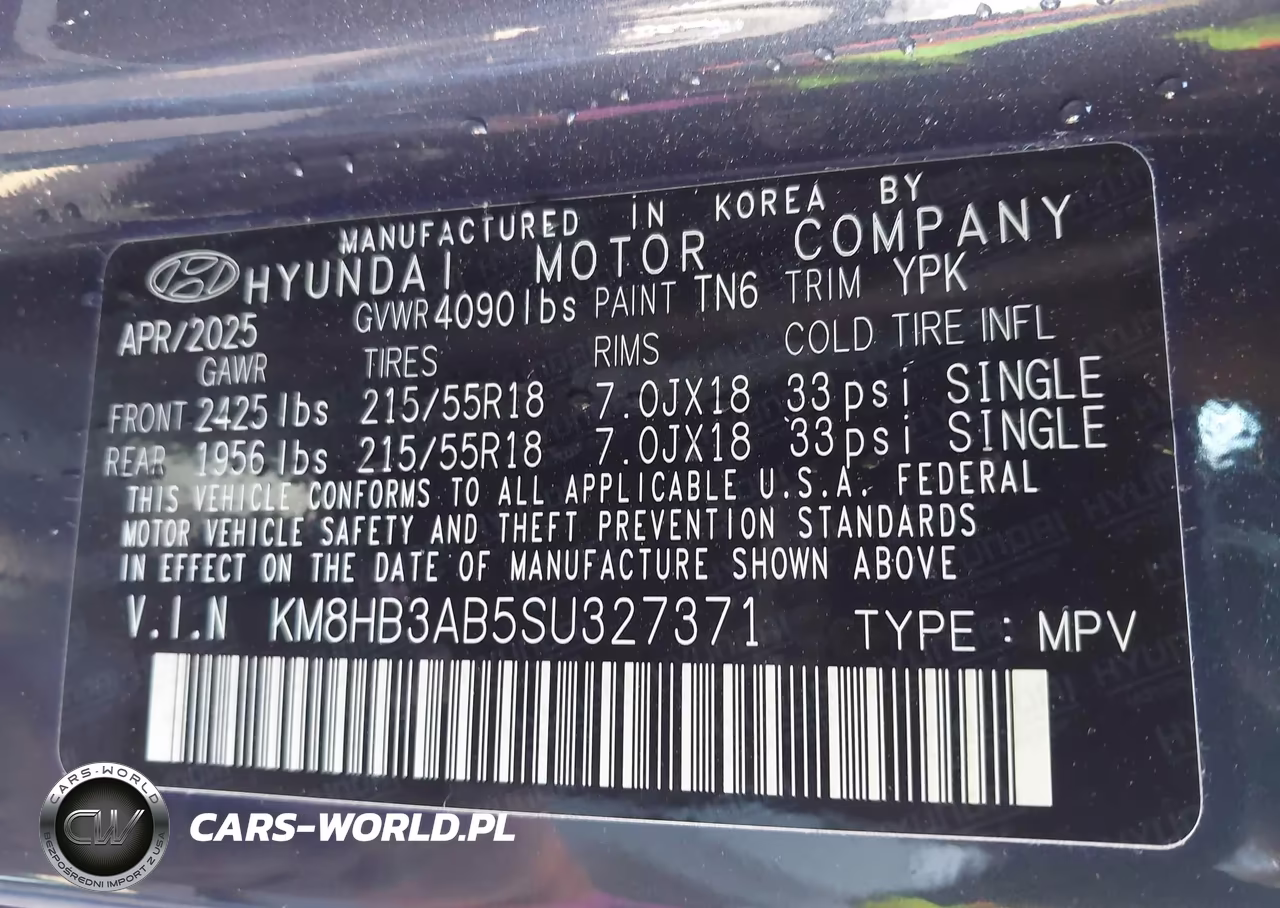 2025 Hyundai Kona Sel VIN:KM8HB3AB5SU327371 - 9
