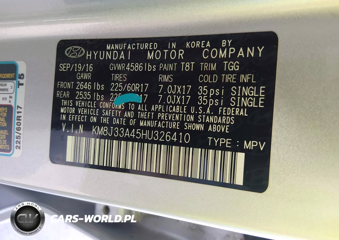 2017 Hyundai Tucson Se VIN:KM8J33A45HU326410 - 9