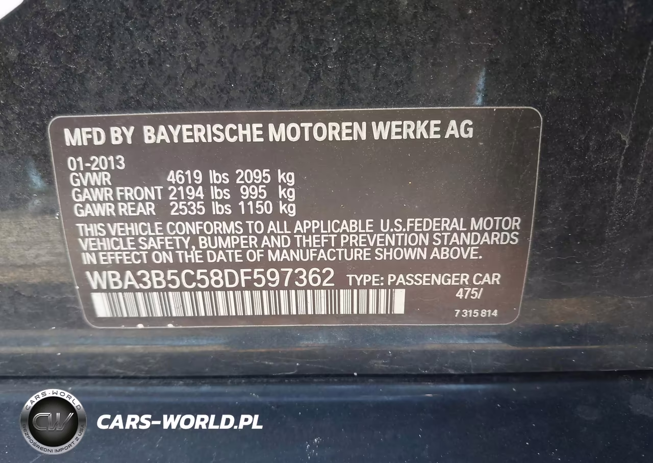 2013 BMW 328I xDrive VIN:WBA3B5C58DF597362 - 9