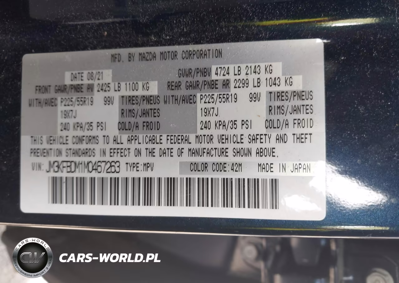 2021 Mazda Cx-5 Grand Touring VIN:JM3KFBDM1M0467263 - 9