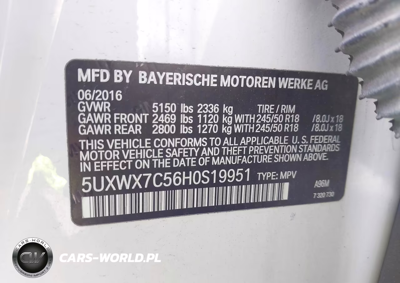 2017 BMW X3 xDrive35I VIN:5UXWX7C56H0S19951 - 9