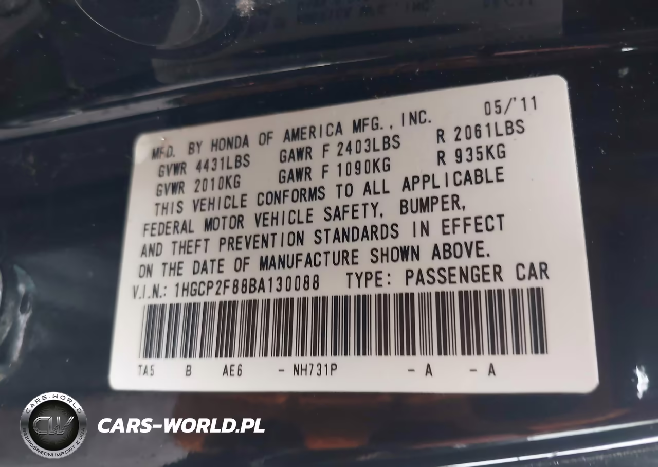 2011 Honda Accord 2.4 Ex-L VIN:1HGCP2F88BA130088 - 9