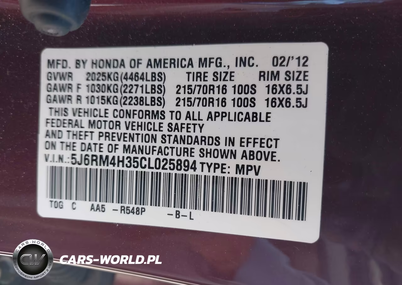 2012 Honda Cr-V Lx VIN:5J6RM4H35CL025894 - 9