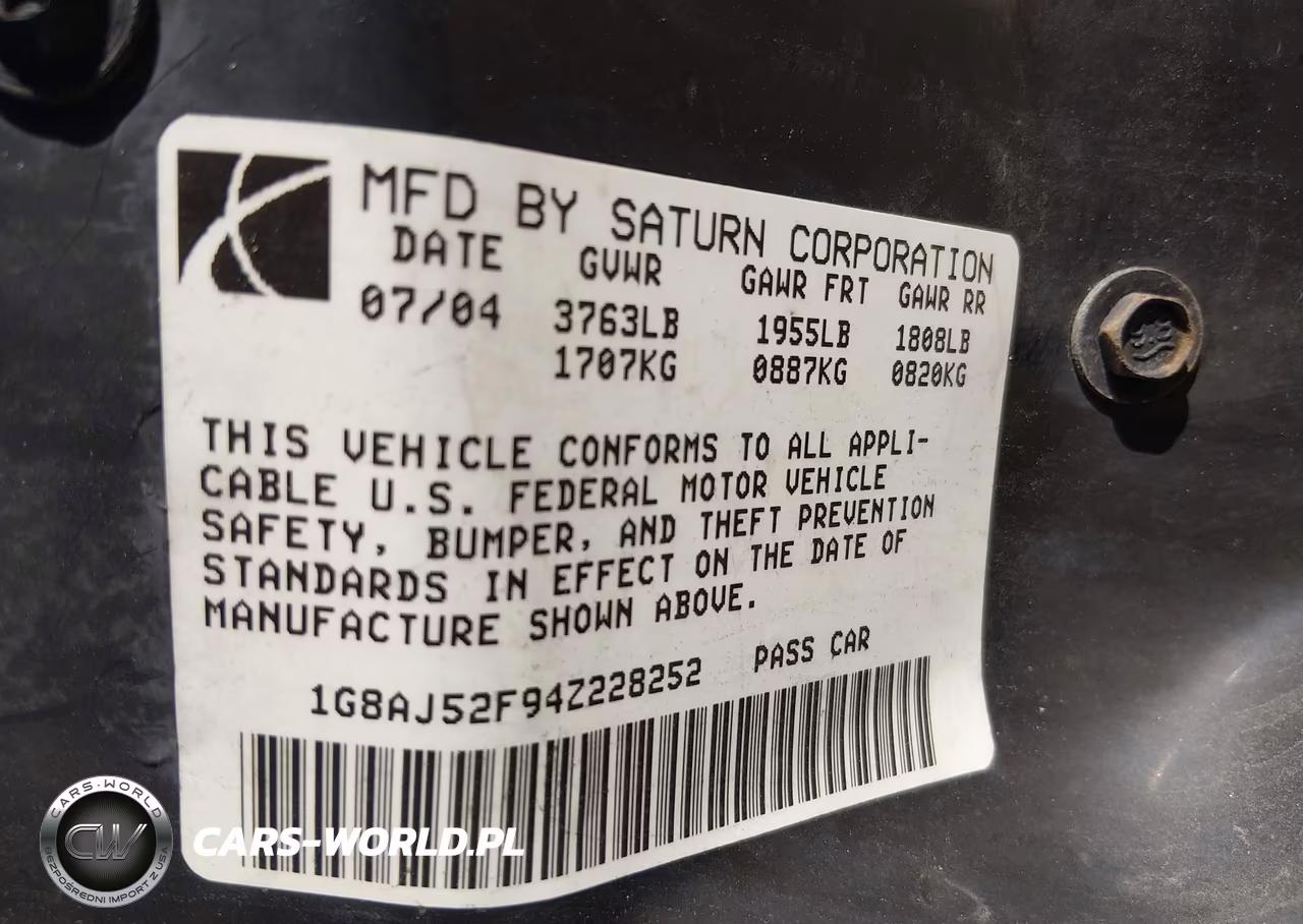 2004 Saturn Ion 2 VIN:1G8AJ52F94Z228252 - 9