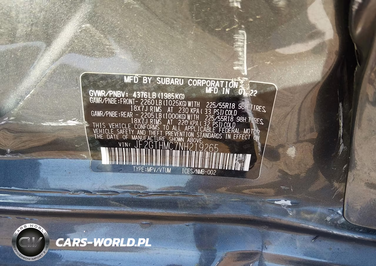 2022 Subaru Crosstrek Limited VIN:JF2GTHMC7NH219265 - 9