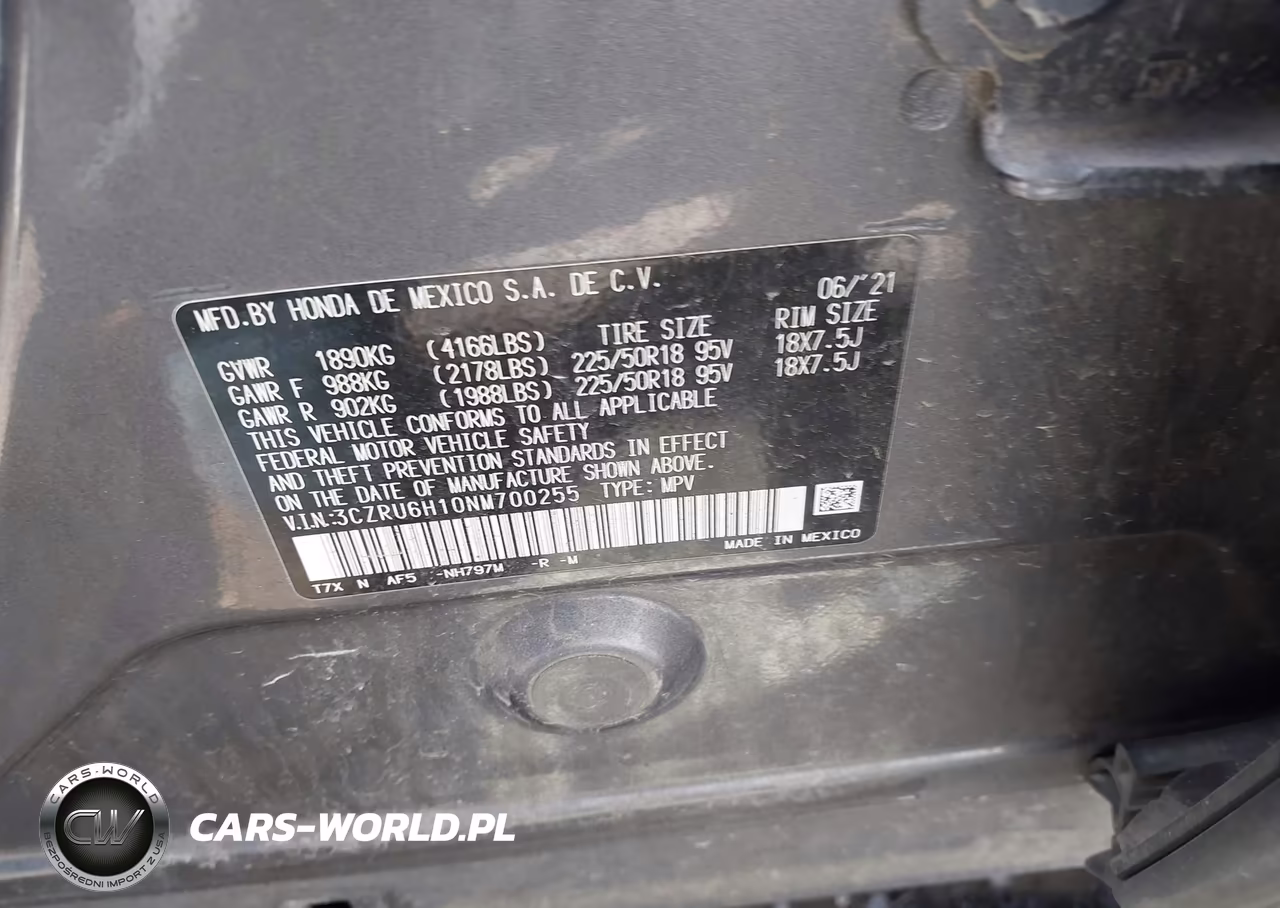 2022 Honda Hr-V Awd Sport VIN:3CZRU6H10NM700255 - 9