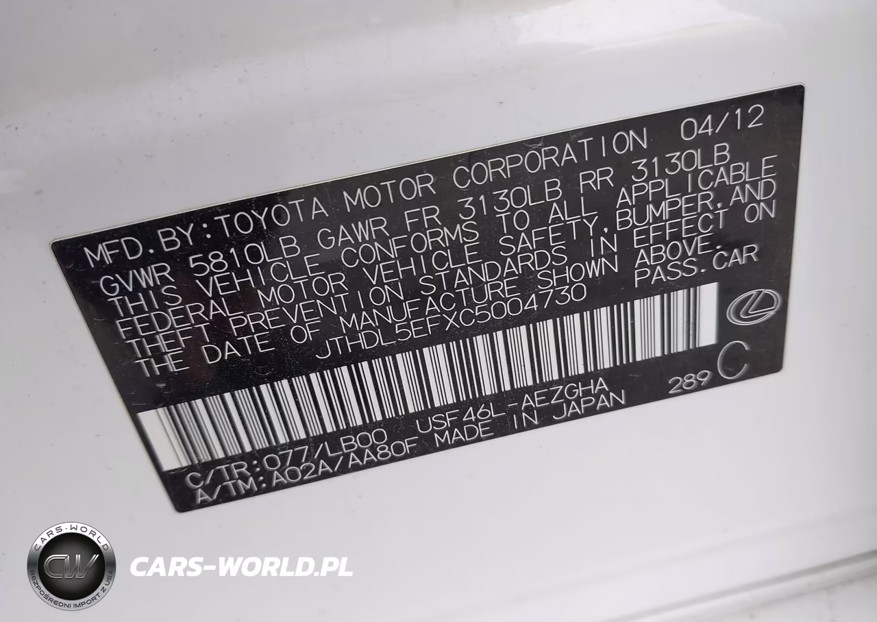 2012 Lexus Ls 460 L VIN:JTHDL5EFXC5004730 - 9