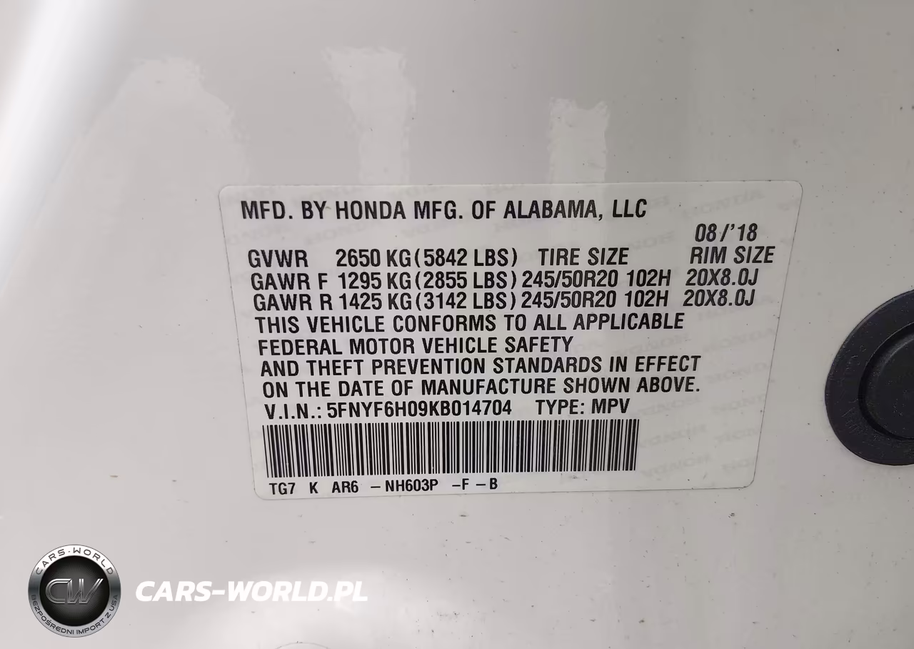 2019 Honda Pilot Elite VIN:5FNYF6H09KB014704 - 9