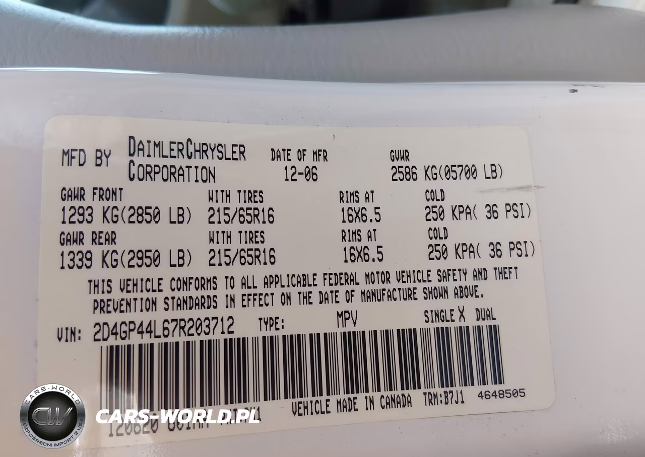 2007 Dodge Grand Caravan Sxt VIN:2D4GP44L67R203712 - 8