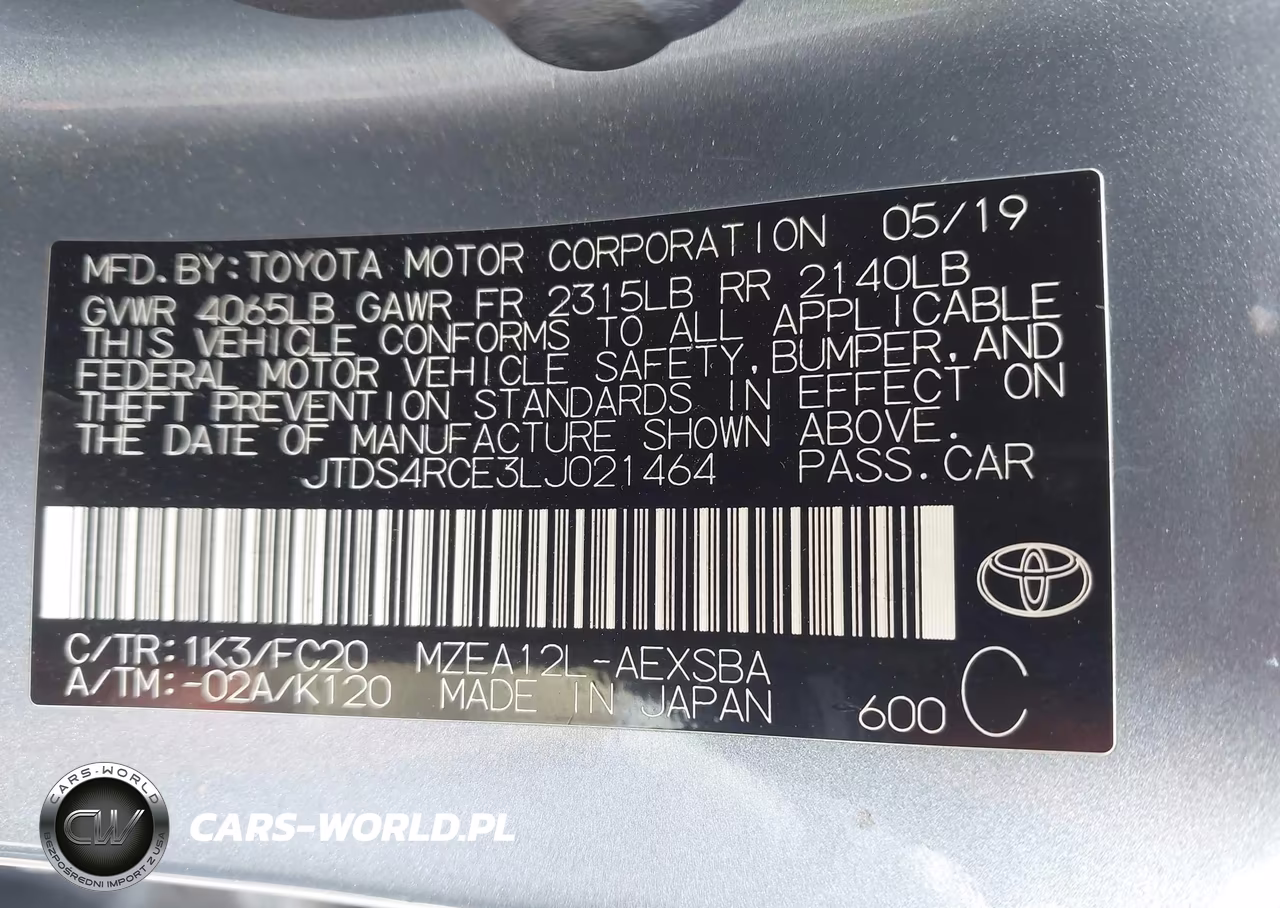 2020 Toyota Corolla Se VIN:JTDS4RCE3LJ021464 - 9