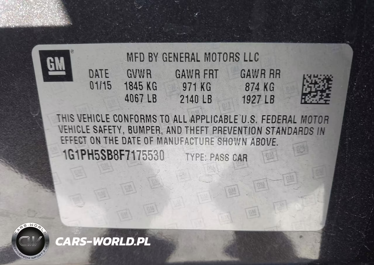 2015 Chevrolet Cruze Eco Auto VIN:1G1PH5SB8F7175530 - 9