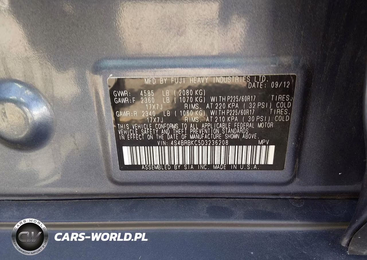 2013 Subaru Outback 2.5I Limited VIN:4S4BRBKC5D3236208 - 9