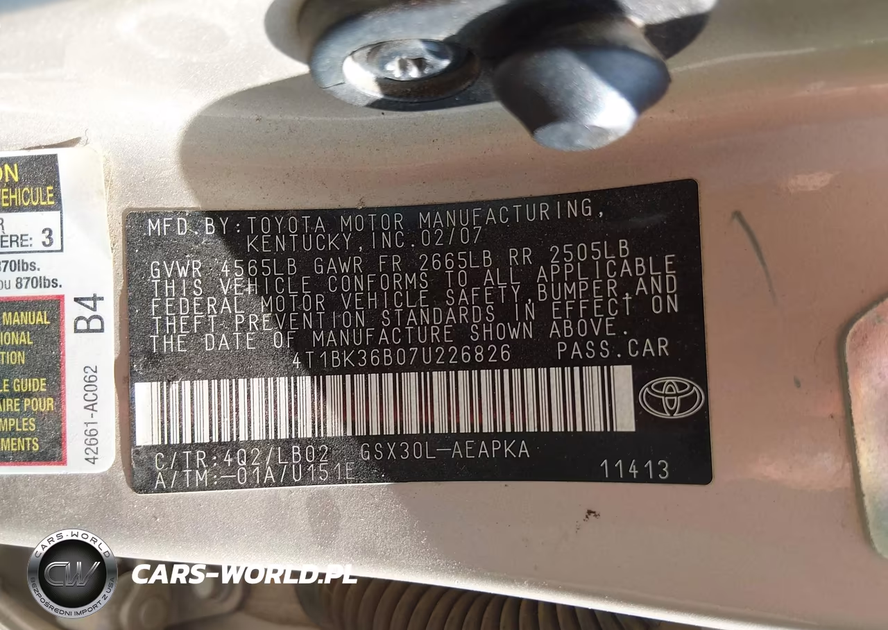 2007 Toyota Avalon Limited VIN:4T1BK36B07U226826 - 9