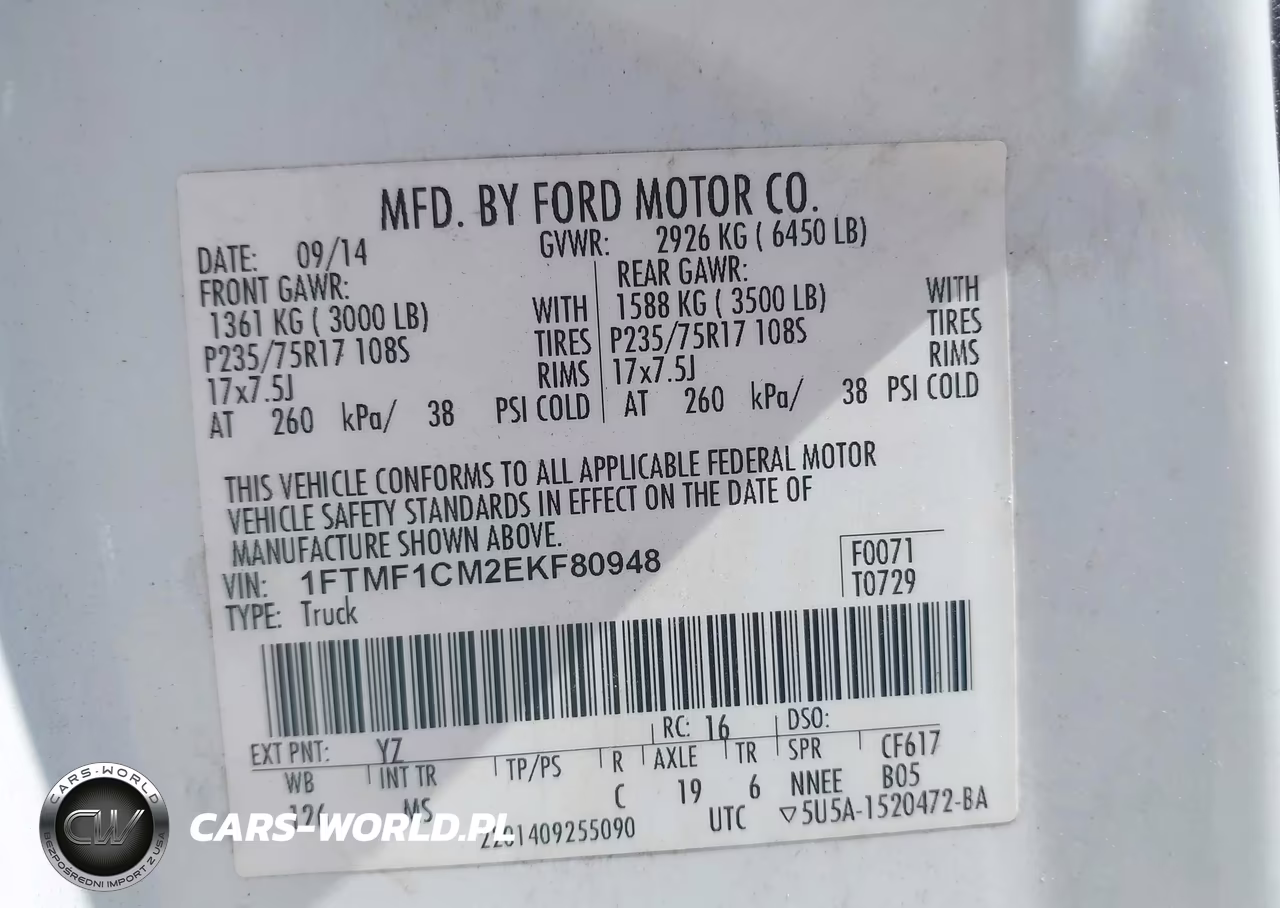 2014 Ford F-150 Xlt VIN:1FTMF1CM2EKF80948 - 9