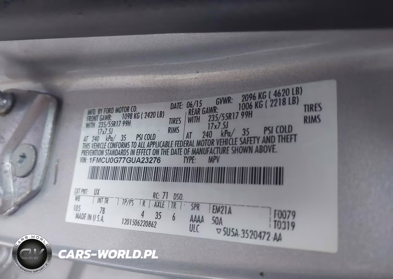 2016 Ford Escape Se VIN:1FMCU0G77GUA23276 - 9