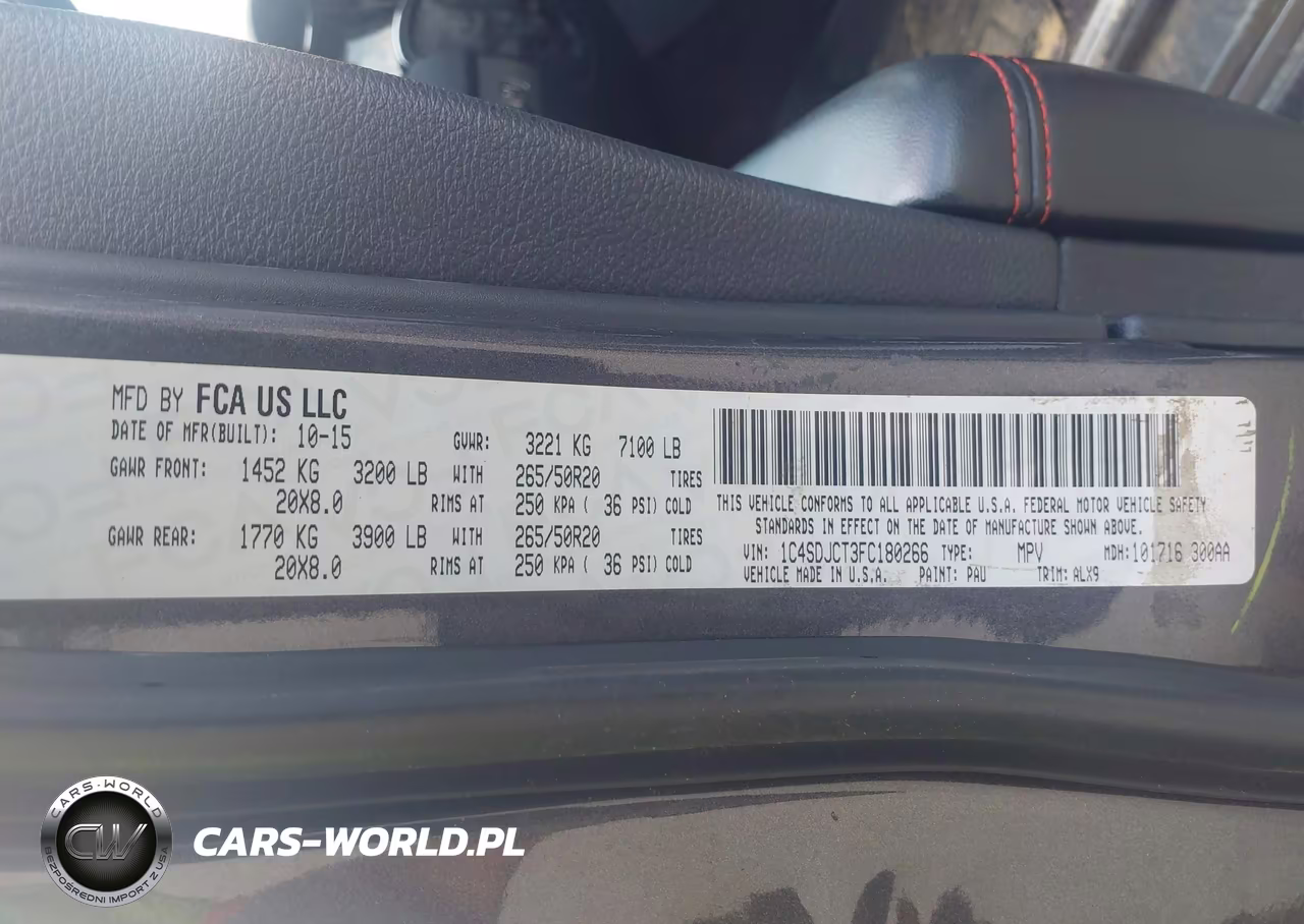 2015 Dodge Durango R-T VIN:1C4SDJCT3FC180266 - 9