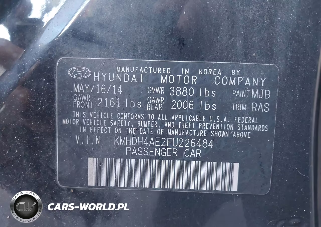 2015 Hyundai Elantra Se VIN:KMHDH4AE2FU226484 - 9