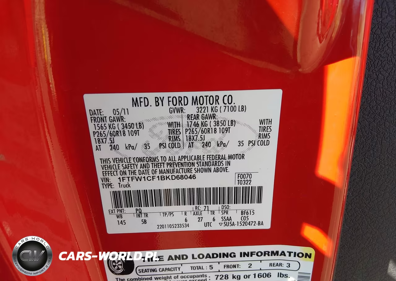 2011 Ford F-150 Fx2 VIN:1FTFW1CF1BKD68046 - 9