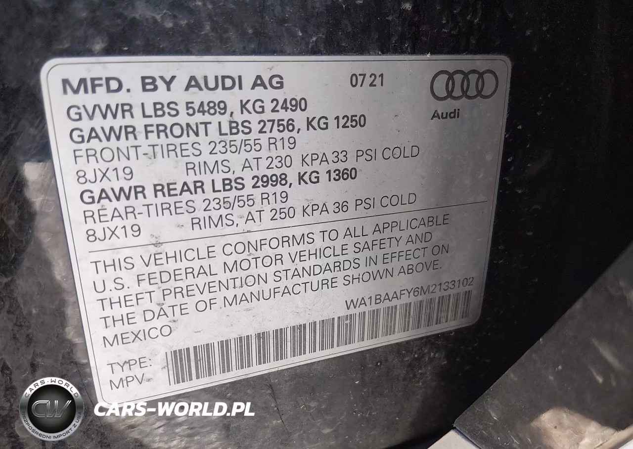 2021 Audi Q5 Premium Plus 45 Tfsi Quattro S Tronic VIN:WA1BAAFY6M2133102 - 9