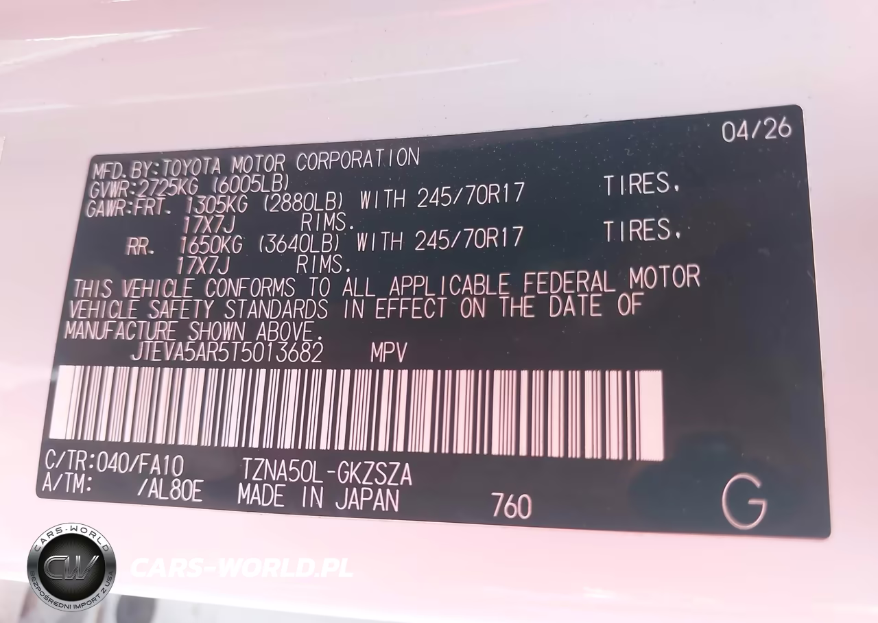 2026 Toyota 4Runner Sr5 VIN:JTEVA5AR5T5013682 - 9