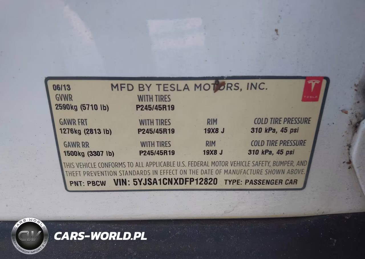 2013 Tesla Model S VIN:5YJSA1CNXDFP12820 - 9