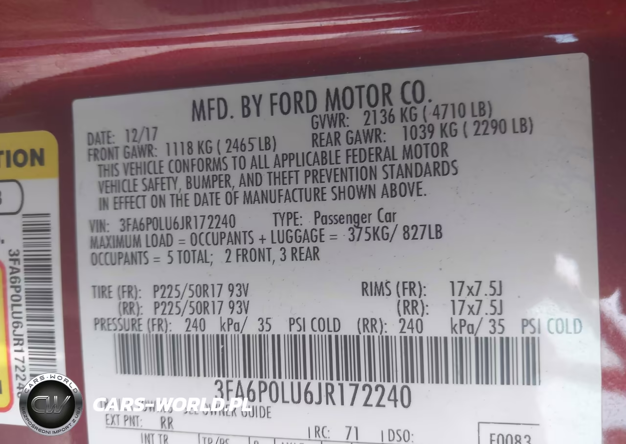 2018 Ford Fusion Hybrid Se VIN:3FA6P0LU6JR172240 - 9