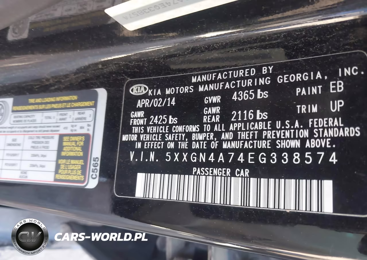 2014 Kia Optima Ex VIN:5XXGN4A74EG338574 - 9