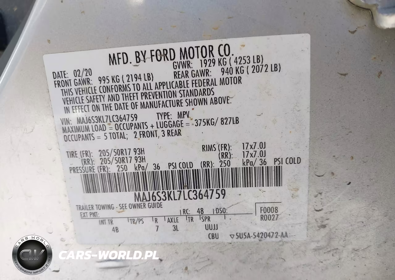 2020 Ford Ecosport Titanium VIN:MAJ6S3KL7LC364759 - 9