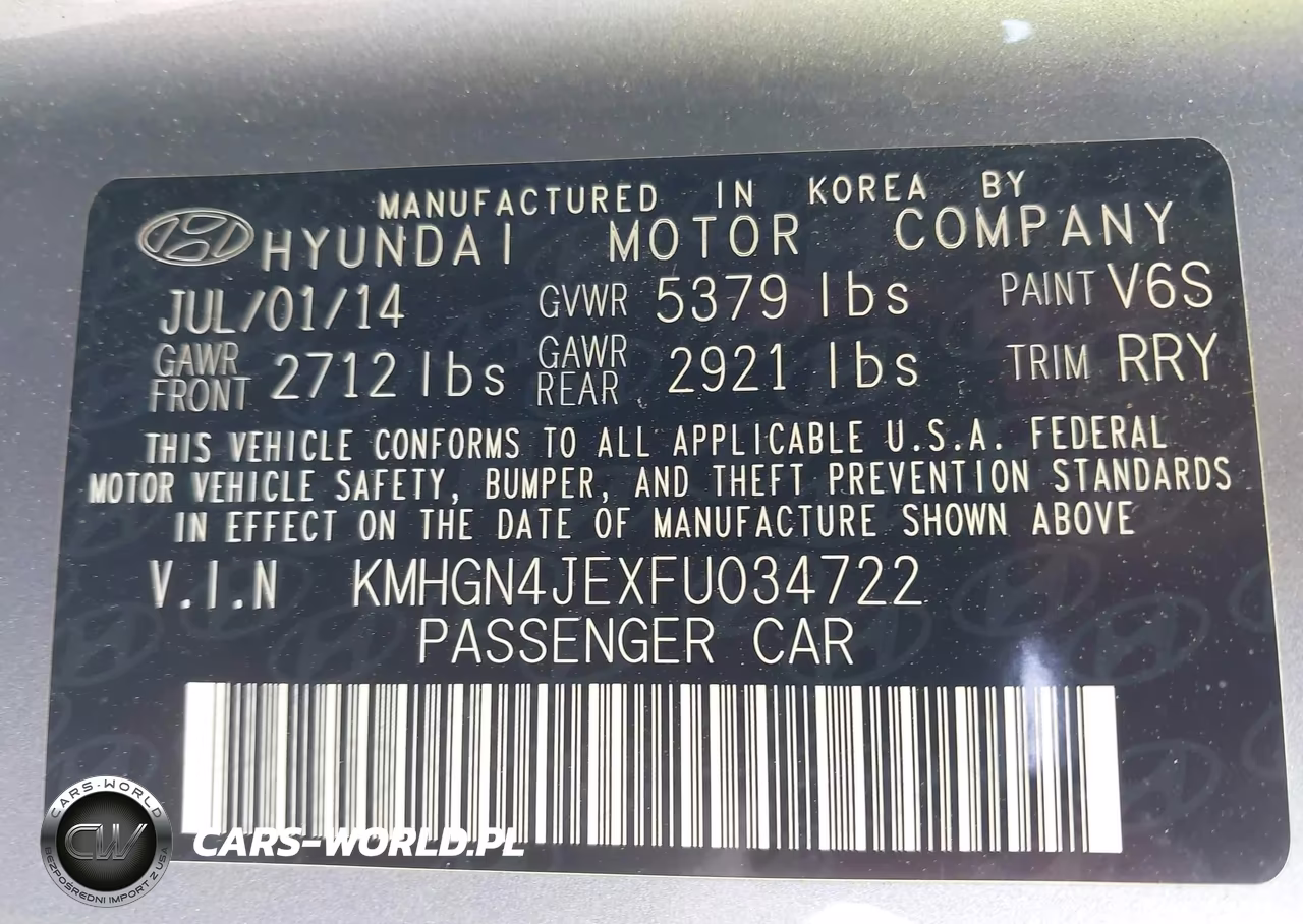 2015 Hyundai Genesis 3.8 VIN:KMHGN4JEXFU034722 - 9