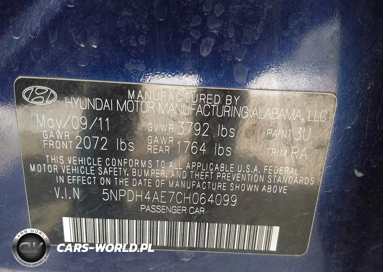 2012 Hyundai Elantra Gls VIN:5NPDH4AE7CH064099 - 8